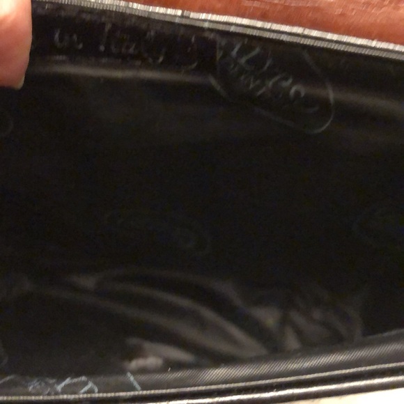 VINTAGE CALYPSO BLACK/BROWN CROSSBODY SHOULDER BAG PURSE MADE IN ITALY - #490 - Picture 4 of 16